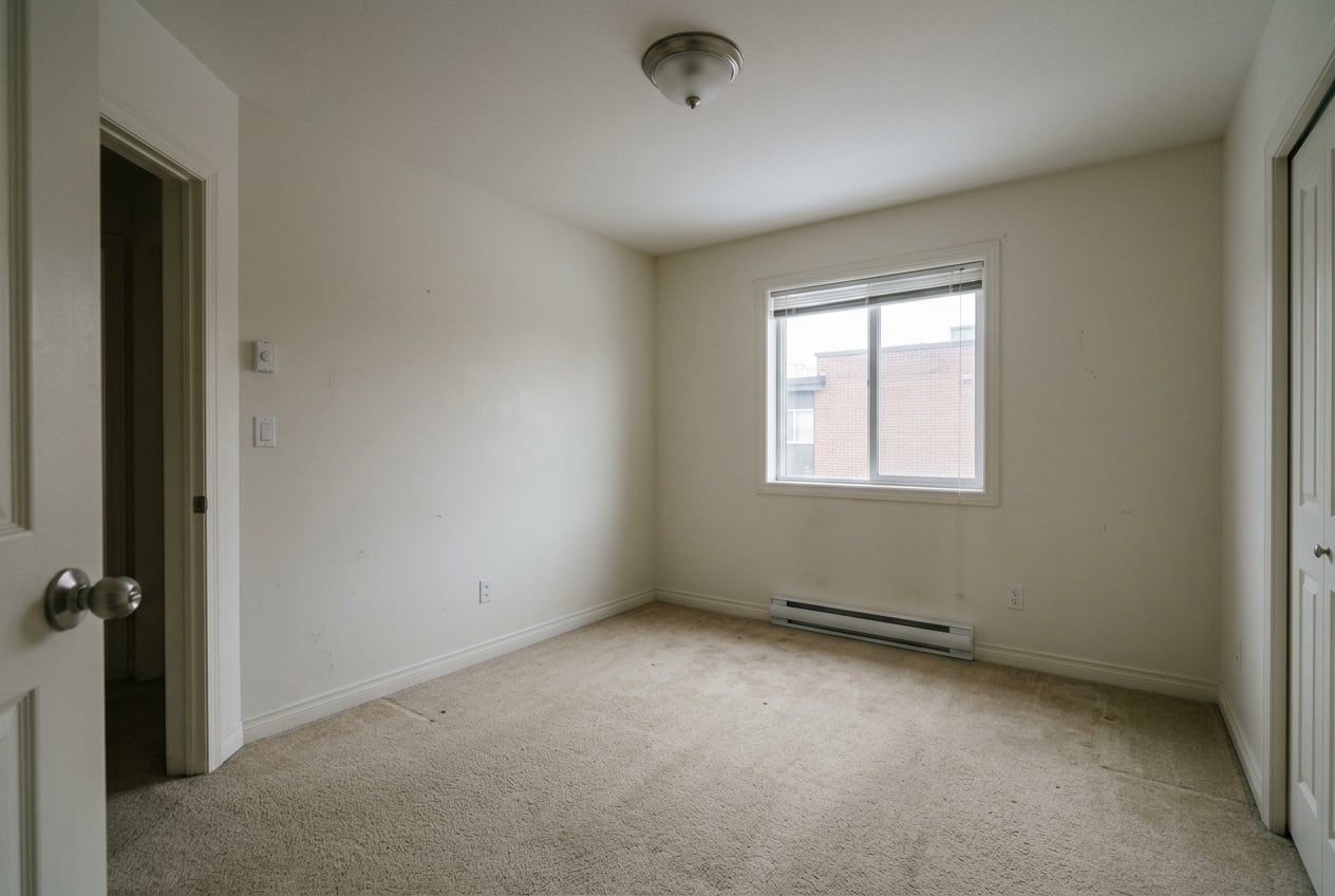 Plain, bare apartment room before renter-safe upgrades