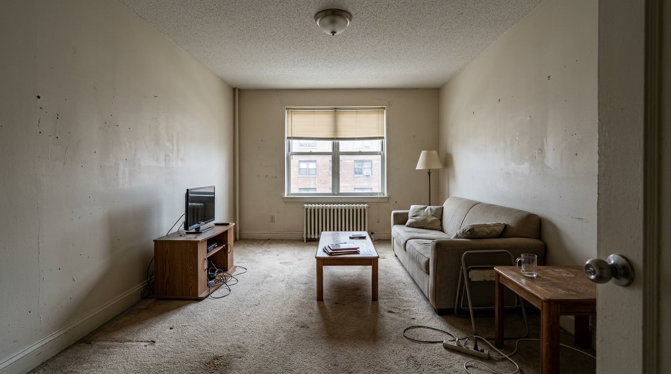 Before: Sage Green Living Room Refresh